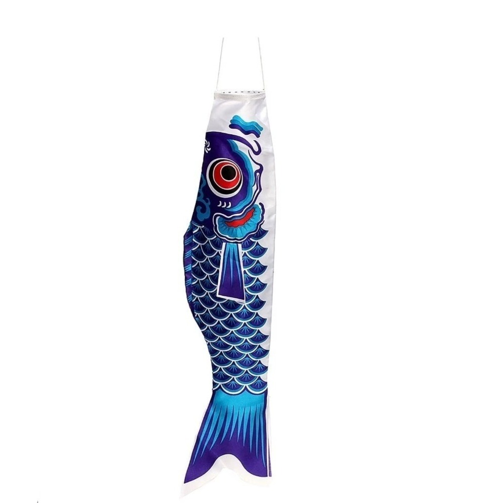 Blue 40 inch Japanese Koi Fish Windsock Koinobori Carp Streamer Garden Decor